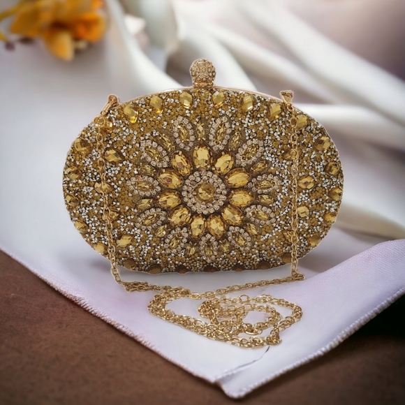 Bejeweled Evening Clutch/Crossbody Bag - Picture 3 of 10